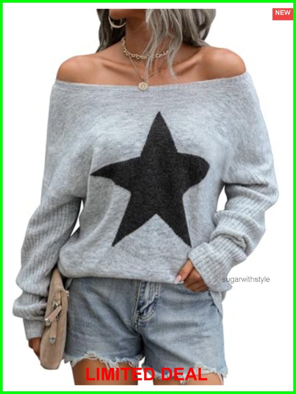 Off Shoulder Knit Pullover Sweater Cute Fall Tunic Top Long Sleeve